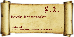 Hevér Krisztofer névjegykártya